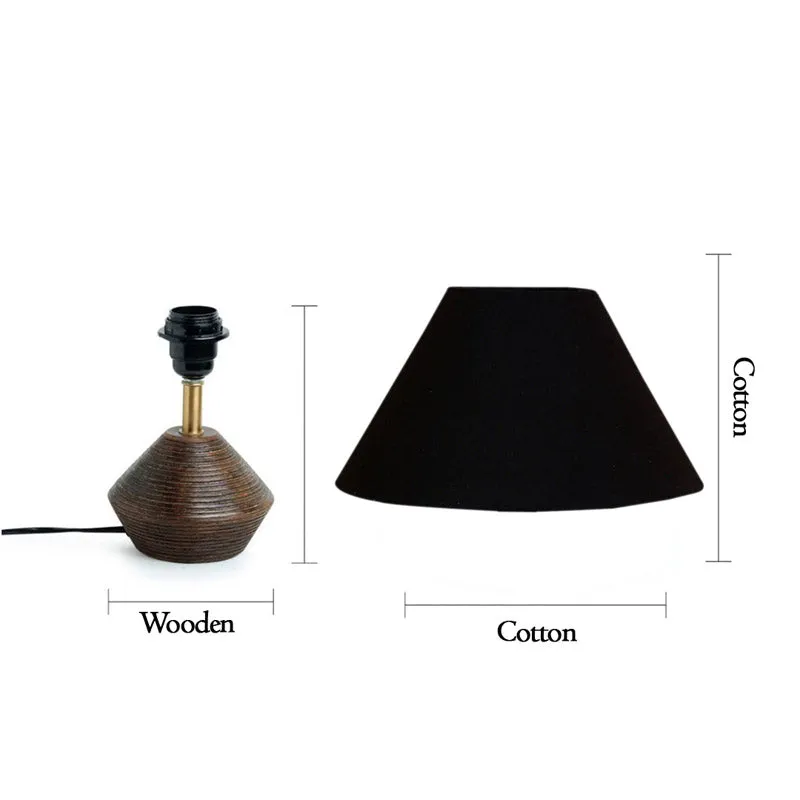 Yami Cone Wooden Table Lamp - Black,Brown media 5