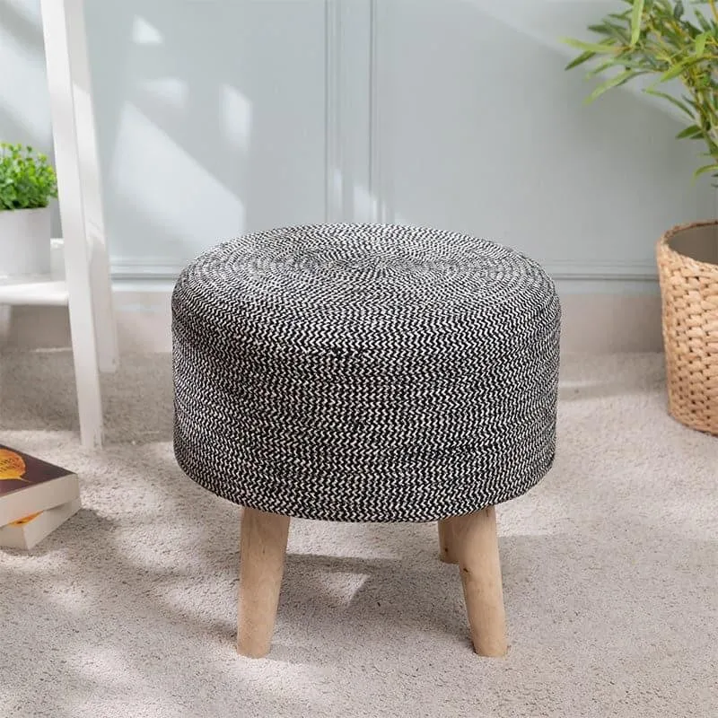 Miya Cotton Ottoman - Black media 1