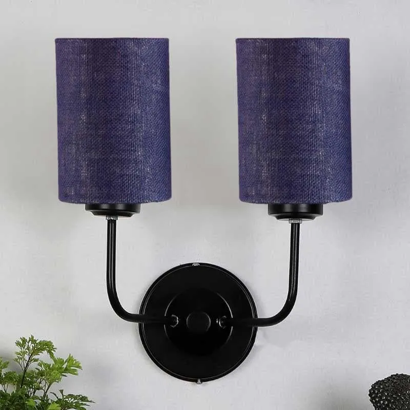 Biyox Cylindrical Double Fabric Wall Lamp media 4