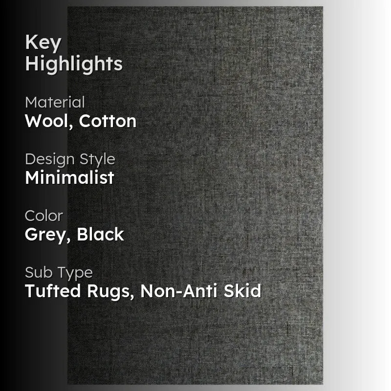 Handloom Hand Tufted Harmony Wool Rug - Charcoal & Black media 2