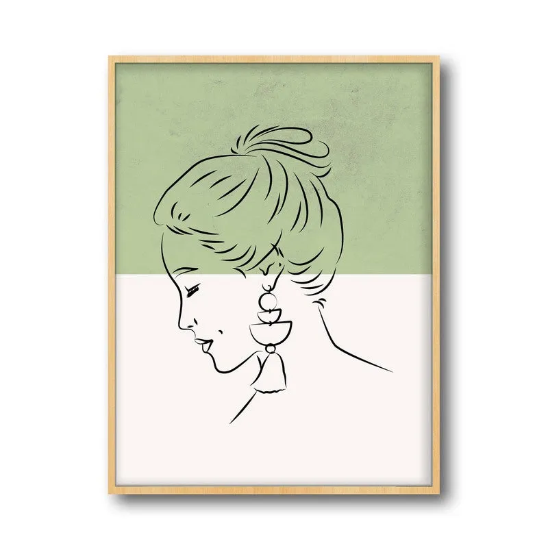 Ethereal Sketch Canvas Wall Painting With Brown Frame media 3