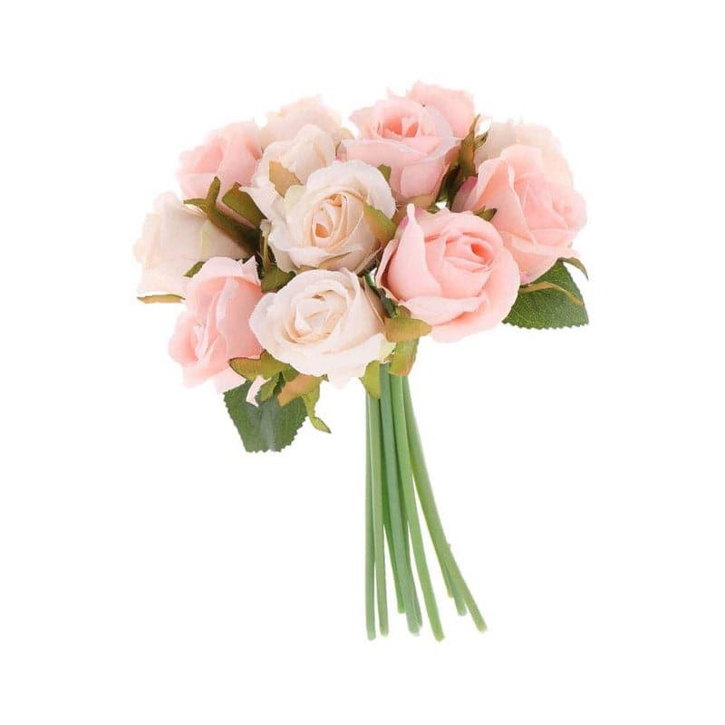 Faux Floribunda Rose Bunch (Pink) - Set Of Twelve media 4