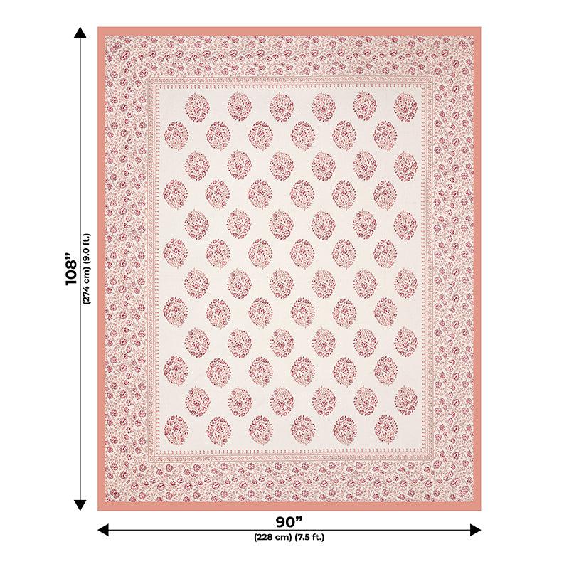 Lavo Floral Cotton Bedsheet (White,Orange) - 180 TC media 5