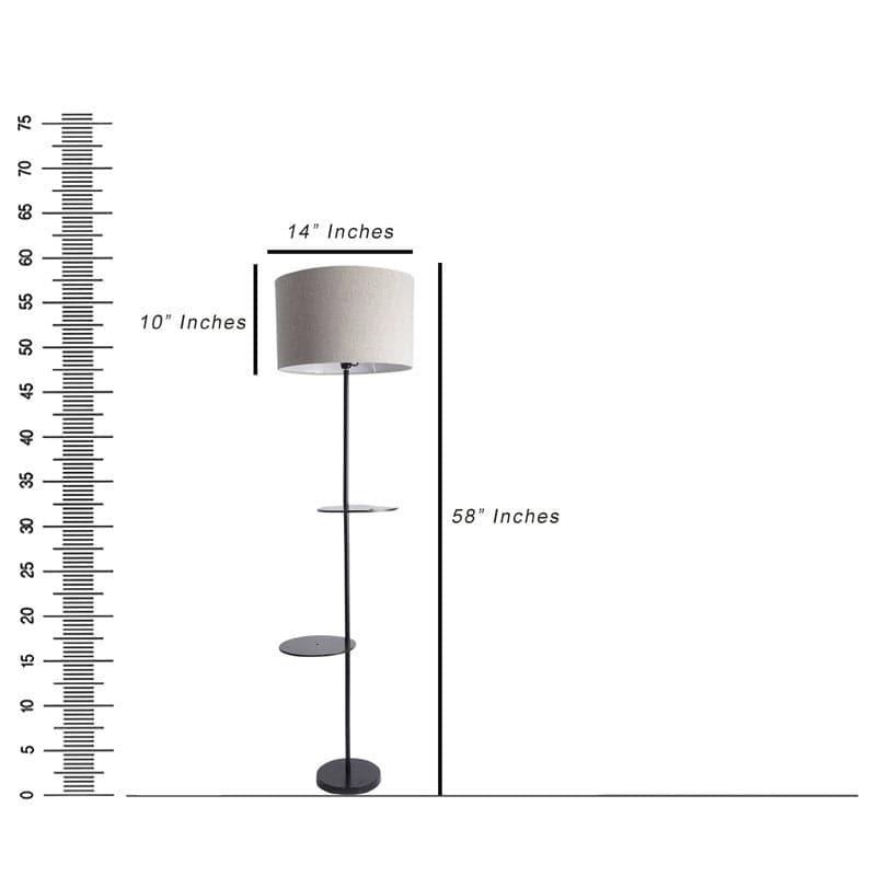Dashe Black Floor Lamp With Shelf media 5