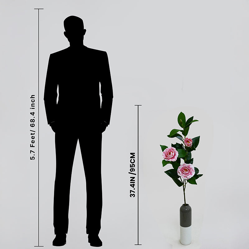 Edeina Artificial Rose Without Pot (Pink) - 3 Feet media 5
