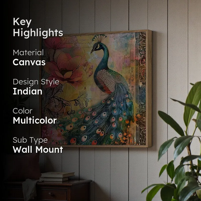 Colors Of Mayura Canvas Wall Art With Frame media 2