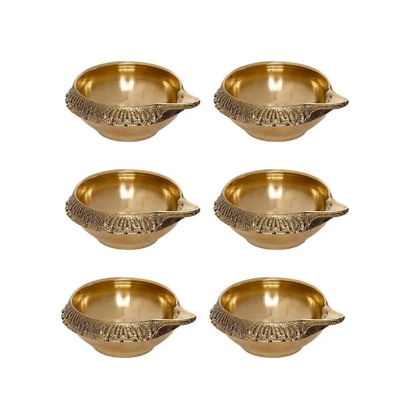 Dritha Brass Diya - Set Of Six media 3