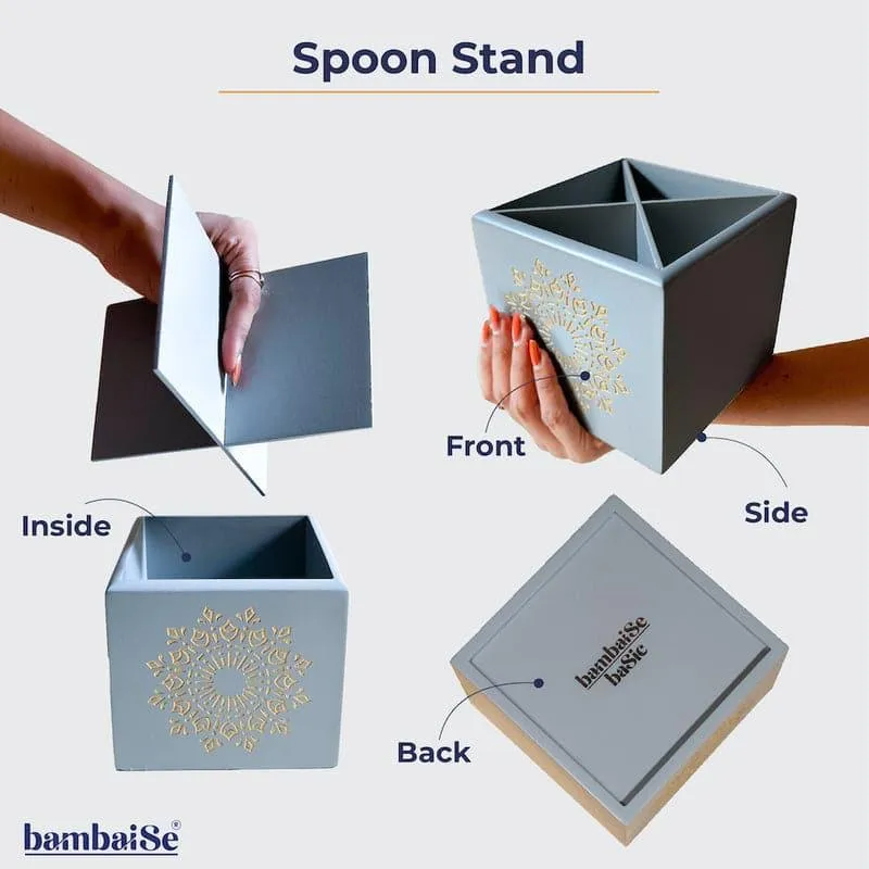 Hira Ethnic Cutlery Holder - Grey media 6