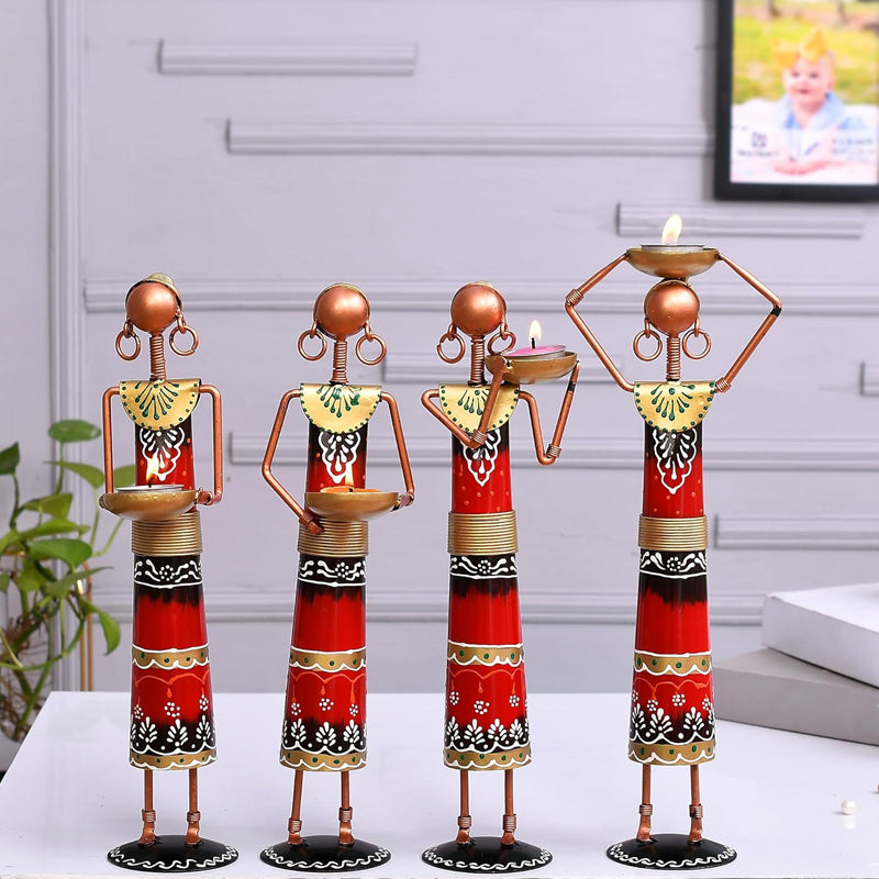 Tribal Ladies Showpiece - Set Of Four