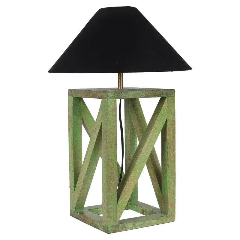 Iris Criss Cross Fabric Table Lamp - Black,Green media 4