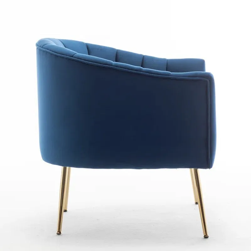 Plaino Neem Wood Accent Chair - Blue media 6