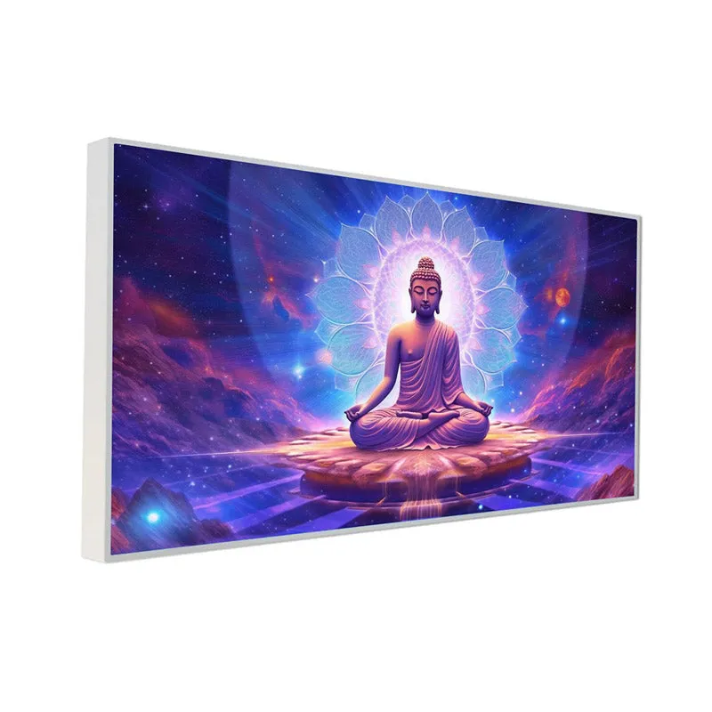 Blue Divine Buddha Canvas Wall Painting With Frame media 8