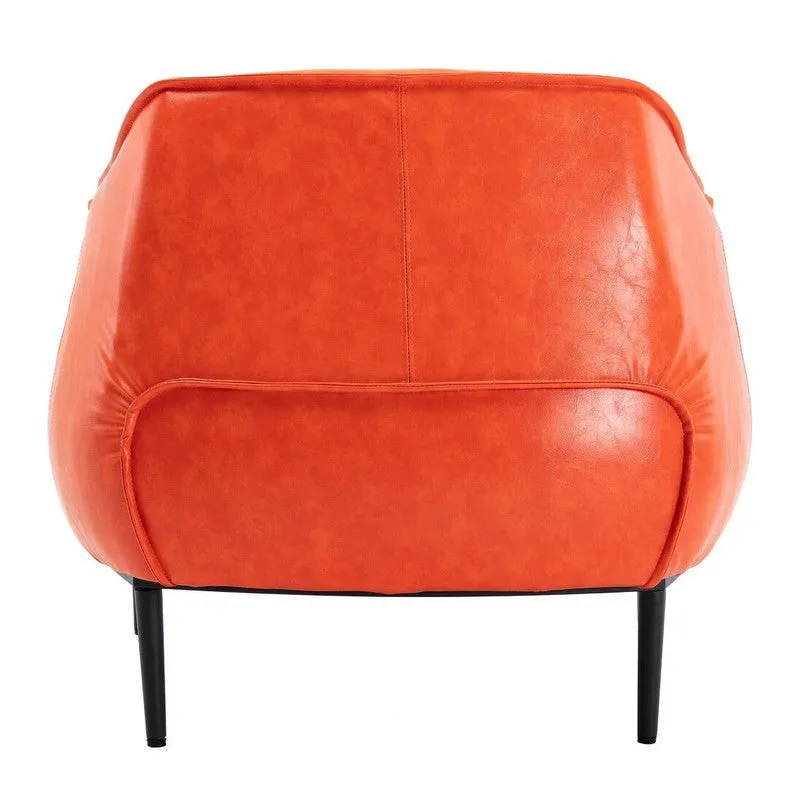 Elvora Neem Wood Accent Chair - Orange media 6