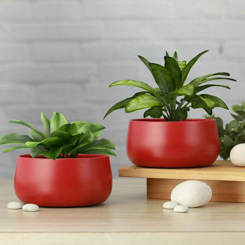 Helena Hue Planter (Red) - Set Of Two media 4
