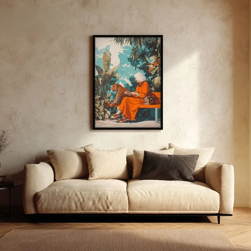 Leopard Lore Canvas Wall Painting - Black Frame media 1