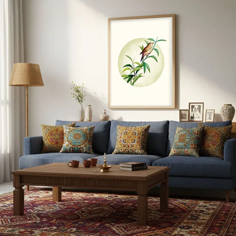 Birdsong Bliss Botanical Archival Paper Wall Art - Natural Brown Frame media 4