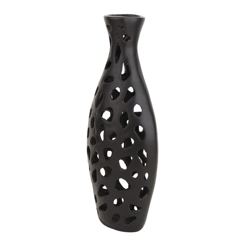 Modern Hollow Pattern Decorative Vase Set - Set Of Two media 5