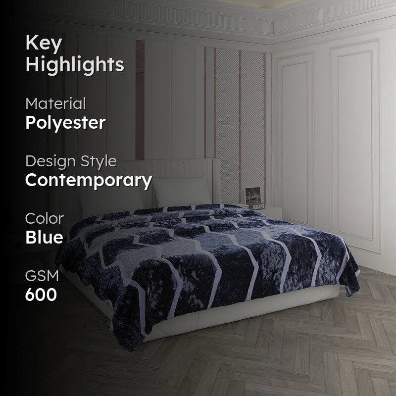Monte Carlo Midnight Mosaic Blanket (Blue) - 600 GSM media 2