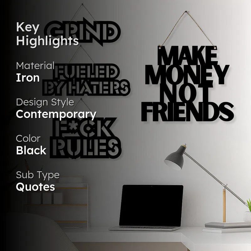 Make Money Typography Iron Wall Accent - Set Of Four media 2