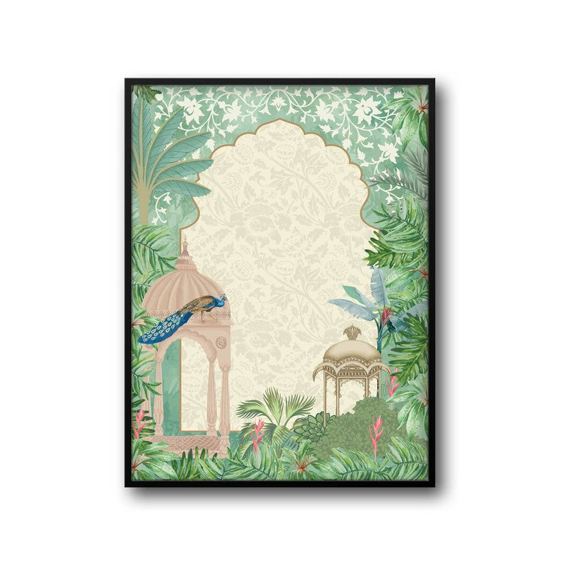Mehfil- e - Gul Framed Mughal Canvas Wall Painting media 6