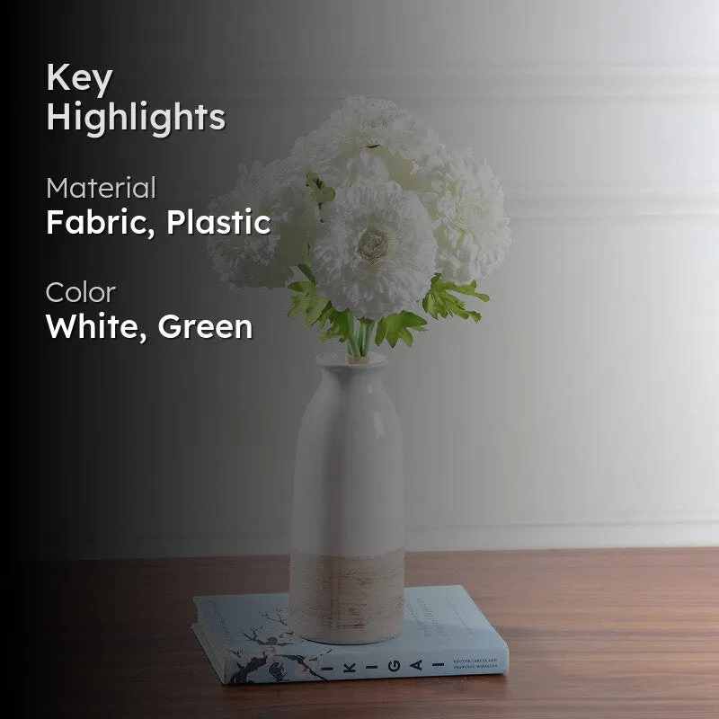 Marigold Artificial Flower Bunch - White media 2