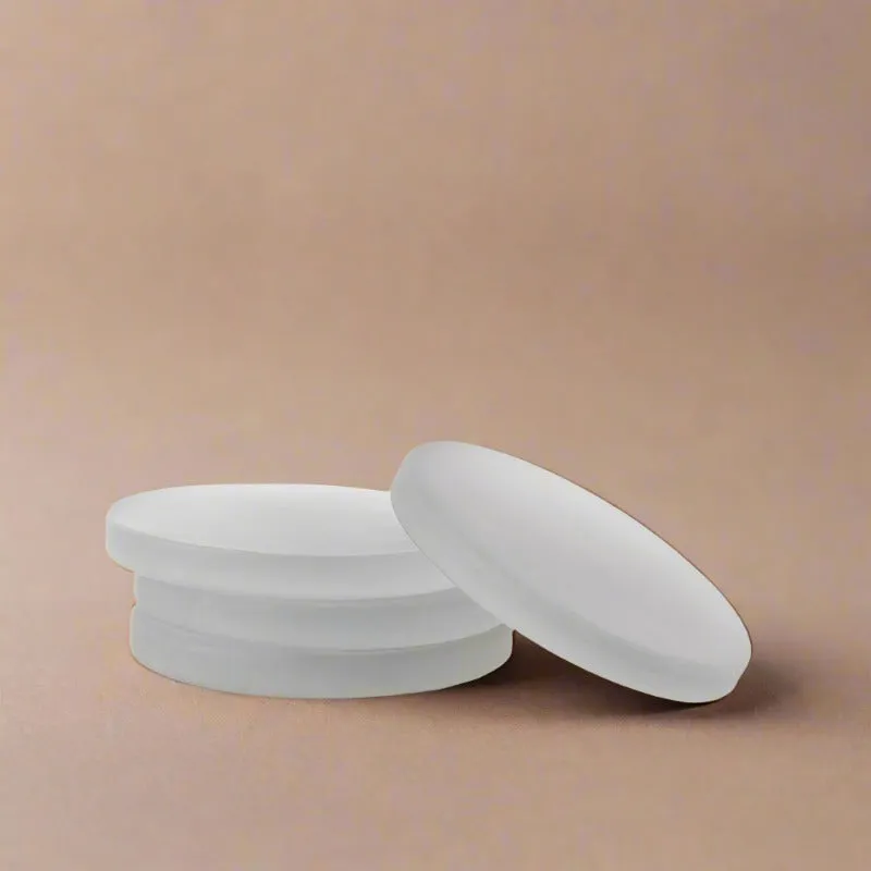 Glossy Drop Glass Coaster (White) - Set Of Four media 1