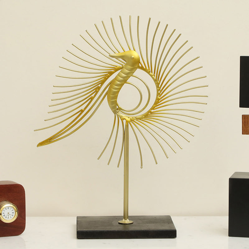Elegant Plume Metal Showpiece