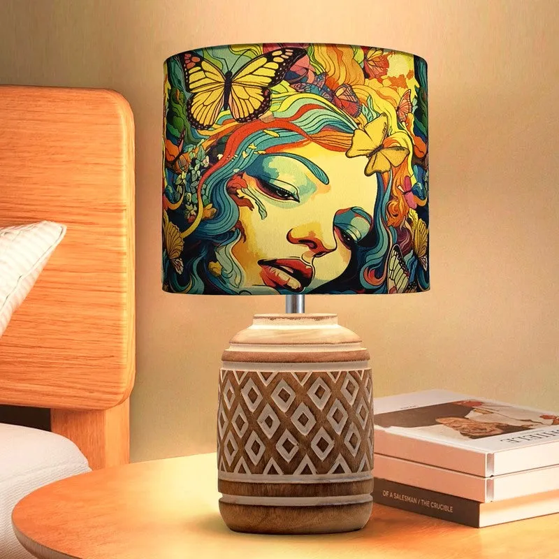 LadyBloom Wooden Table Lamp media 4