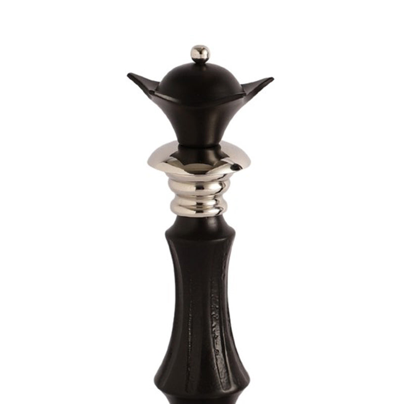Maison King and Queen Decorative Showpiece (Silver,black) - Set Of Two media 4