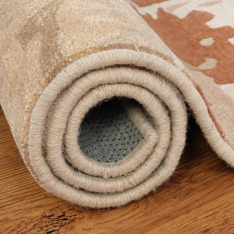 Sobek Hand Tufted Abstract Wool & Nylon Carpet - Rust Brown media 6