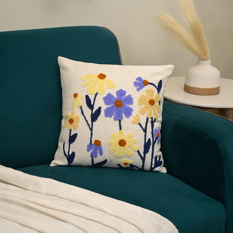 Andean Bloom Embroidered Cushion Cover media 2
