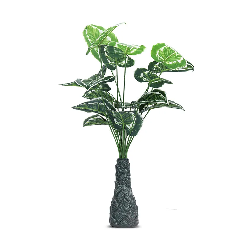 Infinita Artificial Money Plant III With Black Plastic Pot (White, Green) - 3 Feet media 3