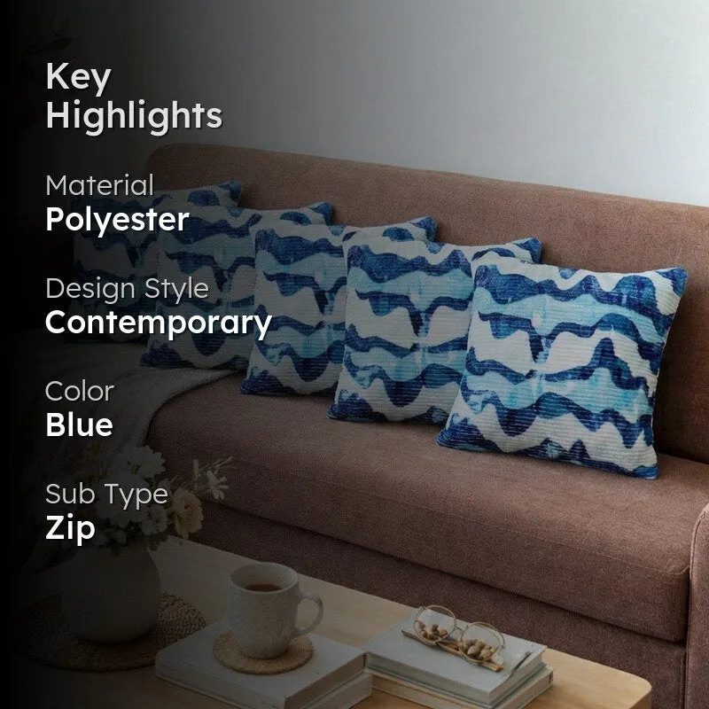 RythmFlow I Cushion Cover (Blue) - Set Of Five media 2
