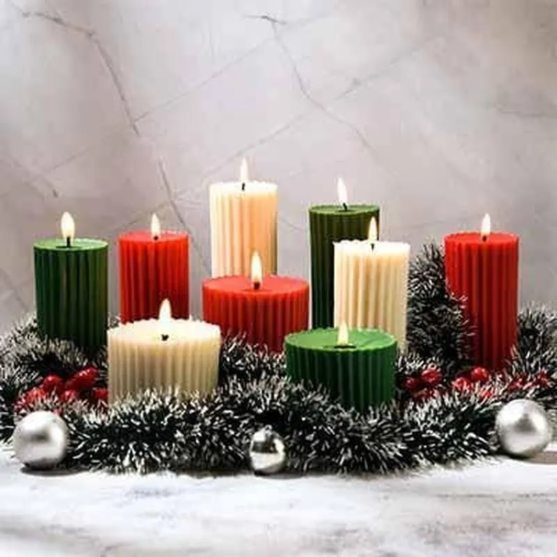 Christmas Corner - Set of 9 Scented 'Belief' & 'Faith' Pillar Candles media 3