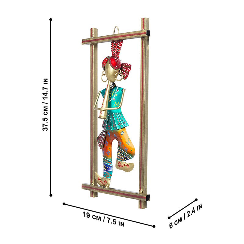 Folk Musician Iron Wall Accent - Green,Orange media 7