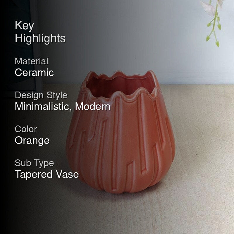 Quirky Pottery Vase - Orange media 2