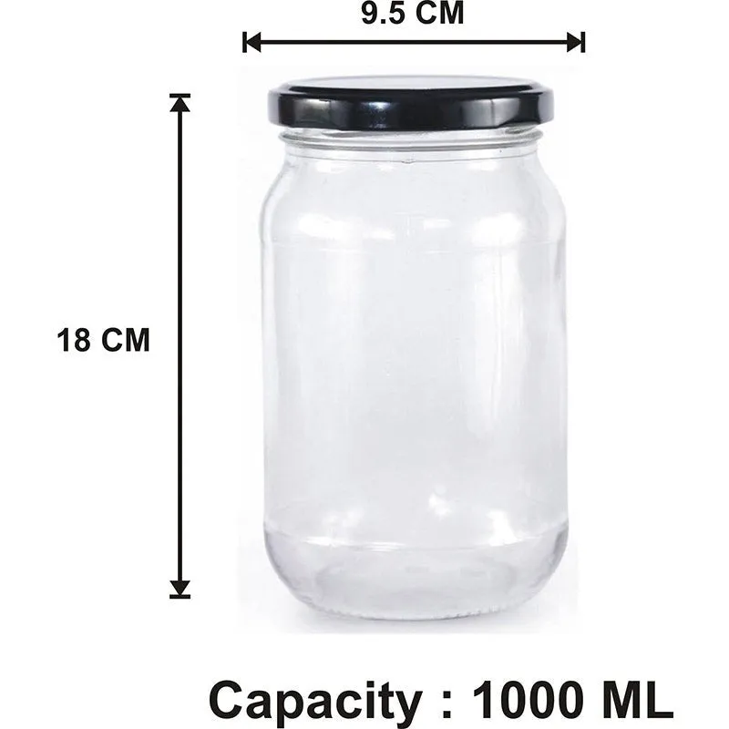 Misha Transparent Glass Storage Jar (1000 mL Each) - Set Of Ten media 8