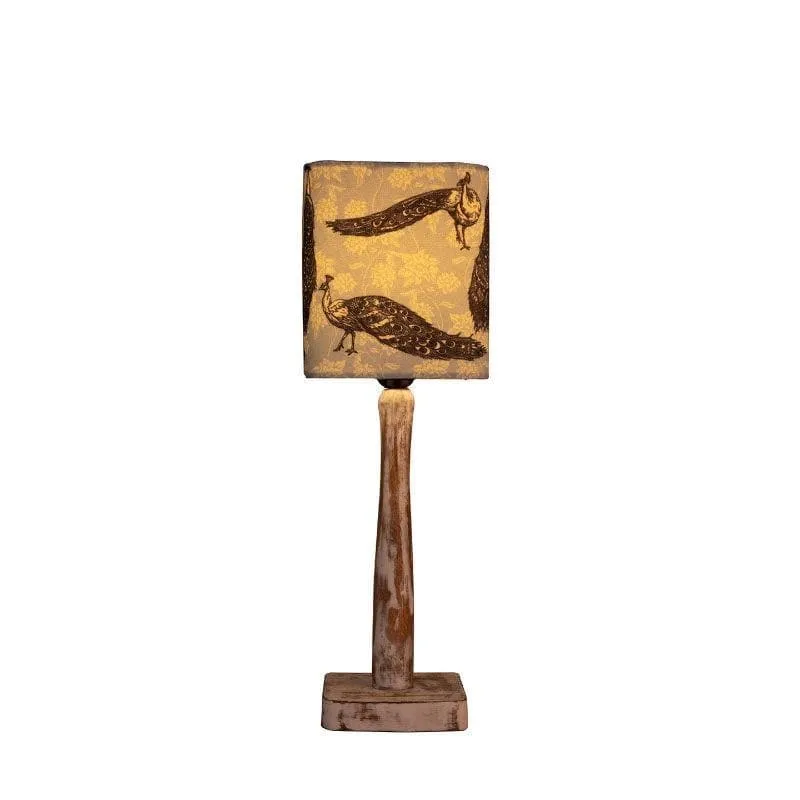 Peacocks Dance With Distress Stand Fabric Table Lamp - Multicolor media 4