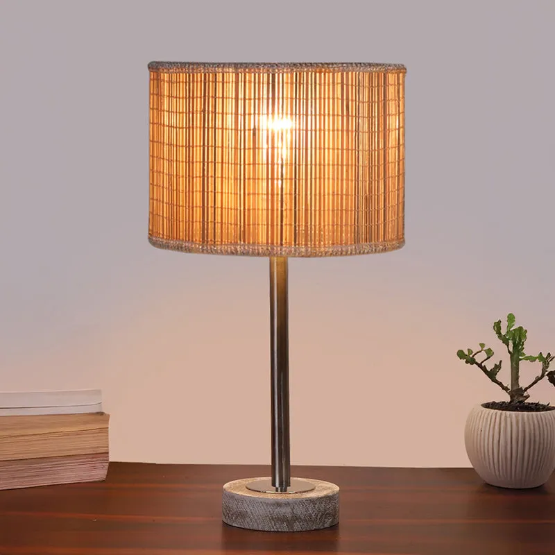 Bambou Rodin Wooden Table Lamp - Beige,Silver,White media 2