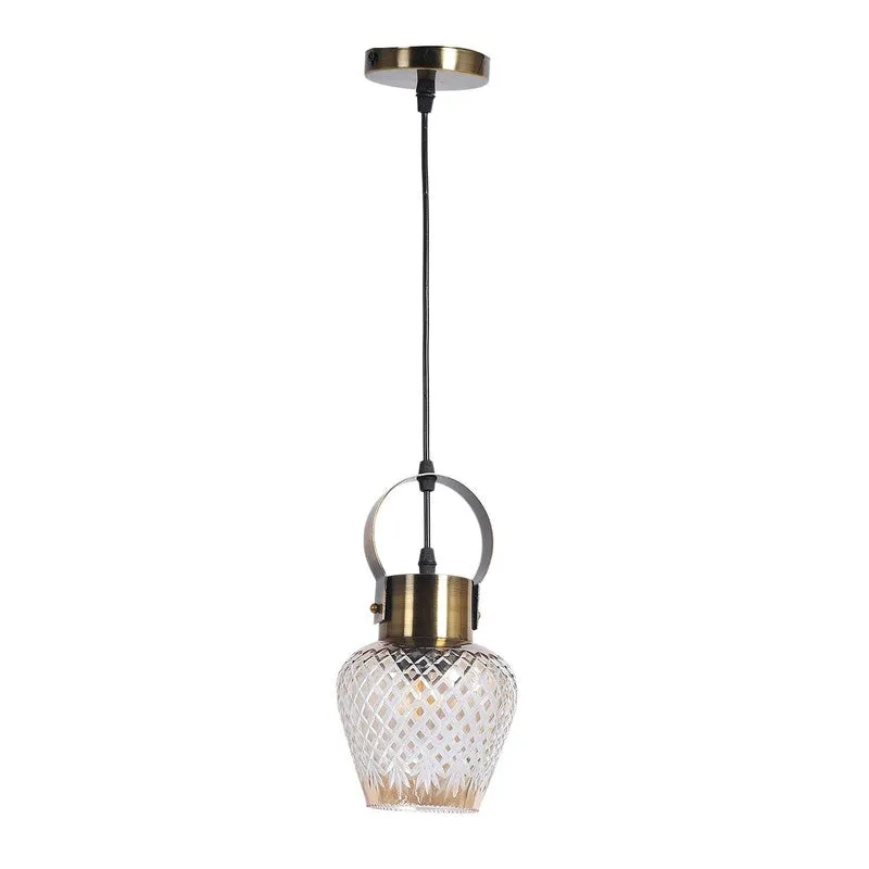 Antiqued Hoop Glass Ceiling Lamp media 5