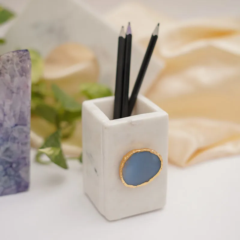 Kade Marble Agate Stationary Holder - Blue media 4