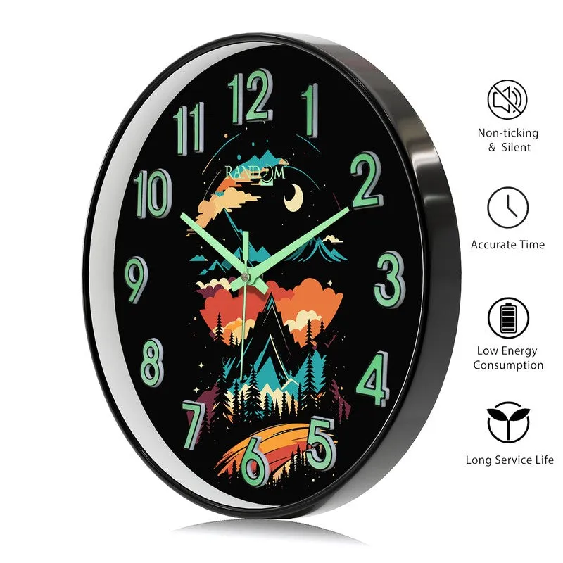 Nocten Round Modern Plastic Wall Clock - Black media 7