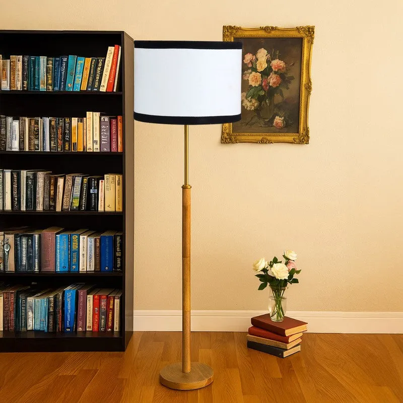 Twilight Wooden Floor Lamp - White & Black media 3