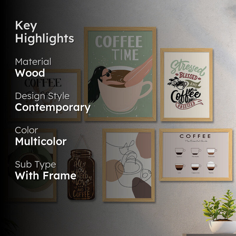 Caffeinated Wall Art - Set Of Seven media 2