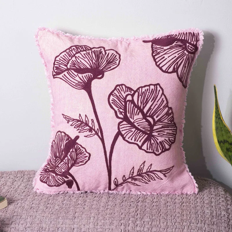 Blush Blossom Cotton Cushion Cover media 3