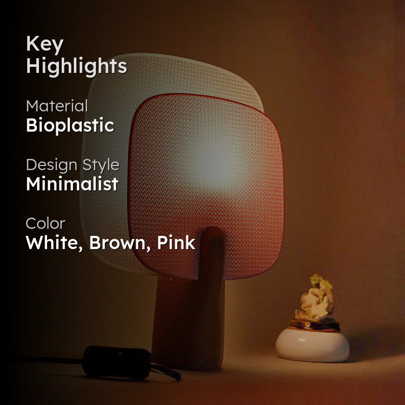 Regen Lume 3D Printed Table Lamp - White & Pink media 2