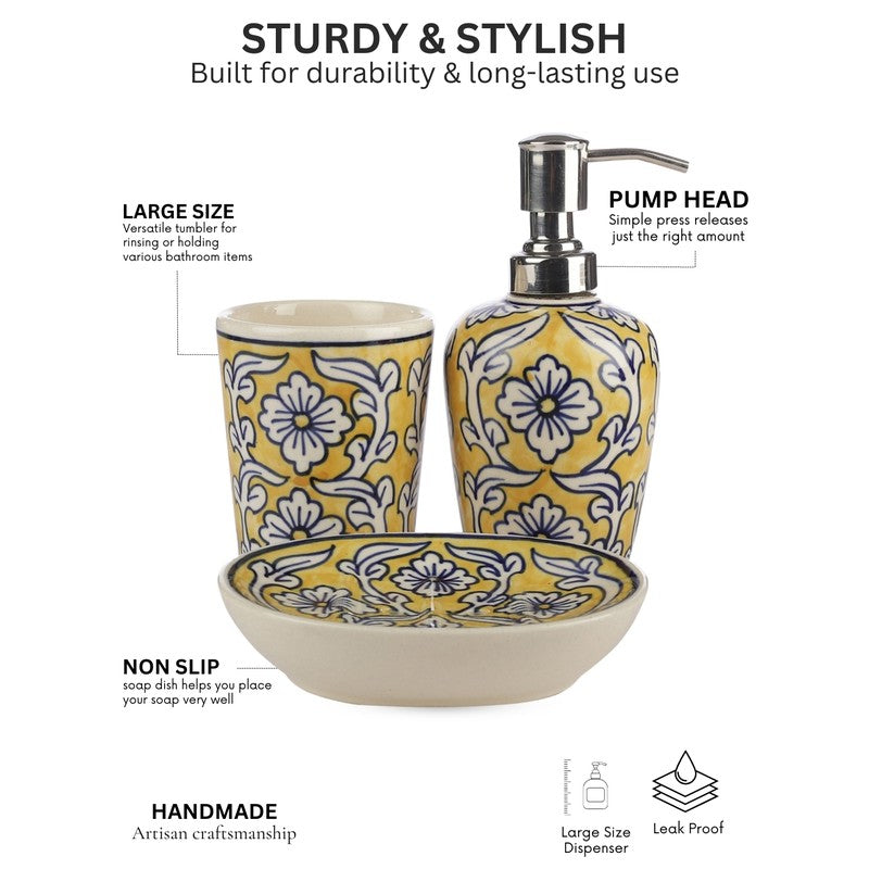 Elegant Ceramic 3 Piece Bathroom Accessory Set - Three Piece Set media 5