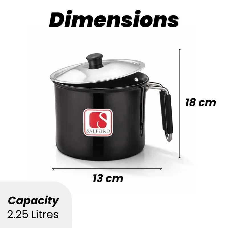 Salford Hard Anodised Sauce Pan with Lid (Black) - 2250 mL media 10