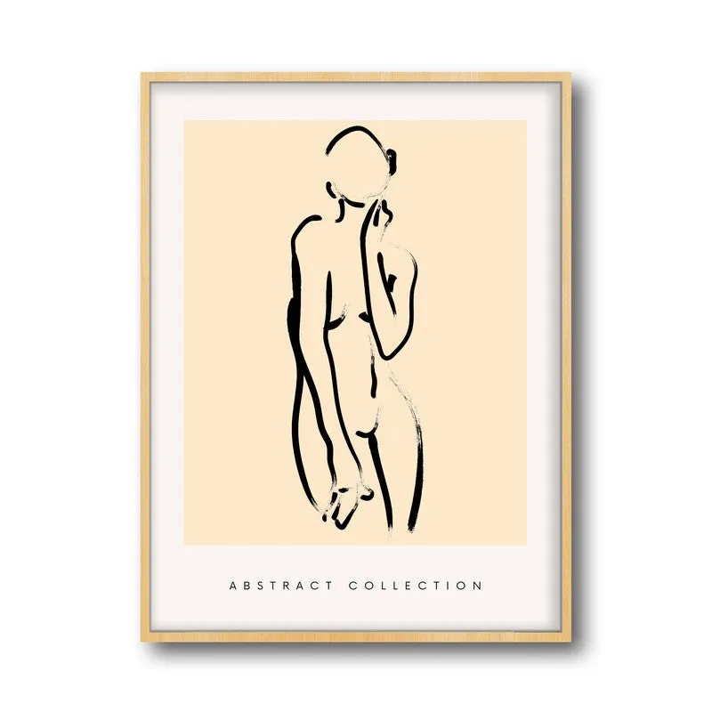 Unrushed Being Canvas Wall Painting With Brown Frame media 3