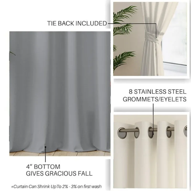 Urban Space Colorblock Grey Cotton Curtains - Set Of Two media 5